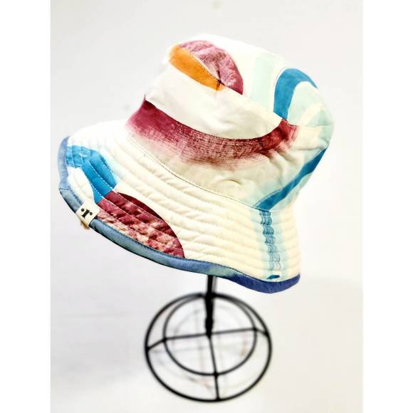 NEW ROMUALDA women's bleu glace boa bucket hat in multi - Picture 1 of 5